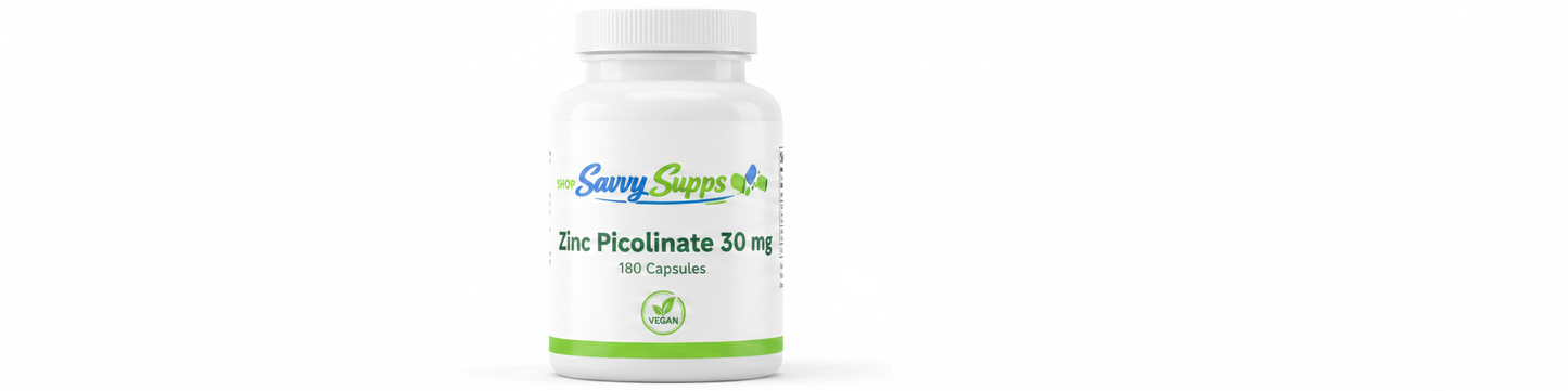 Zinc Picolinate 30 mg - Shop Savvy Supps (final logo match)